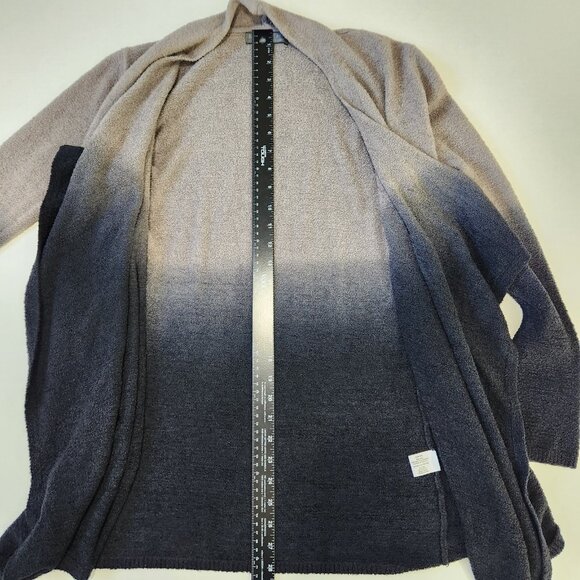 Barefoot Dreams Bamboo Chic Lite Cardigan Sweater S/M Gray Blue Ombre Open Front - Picture 6 of 9